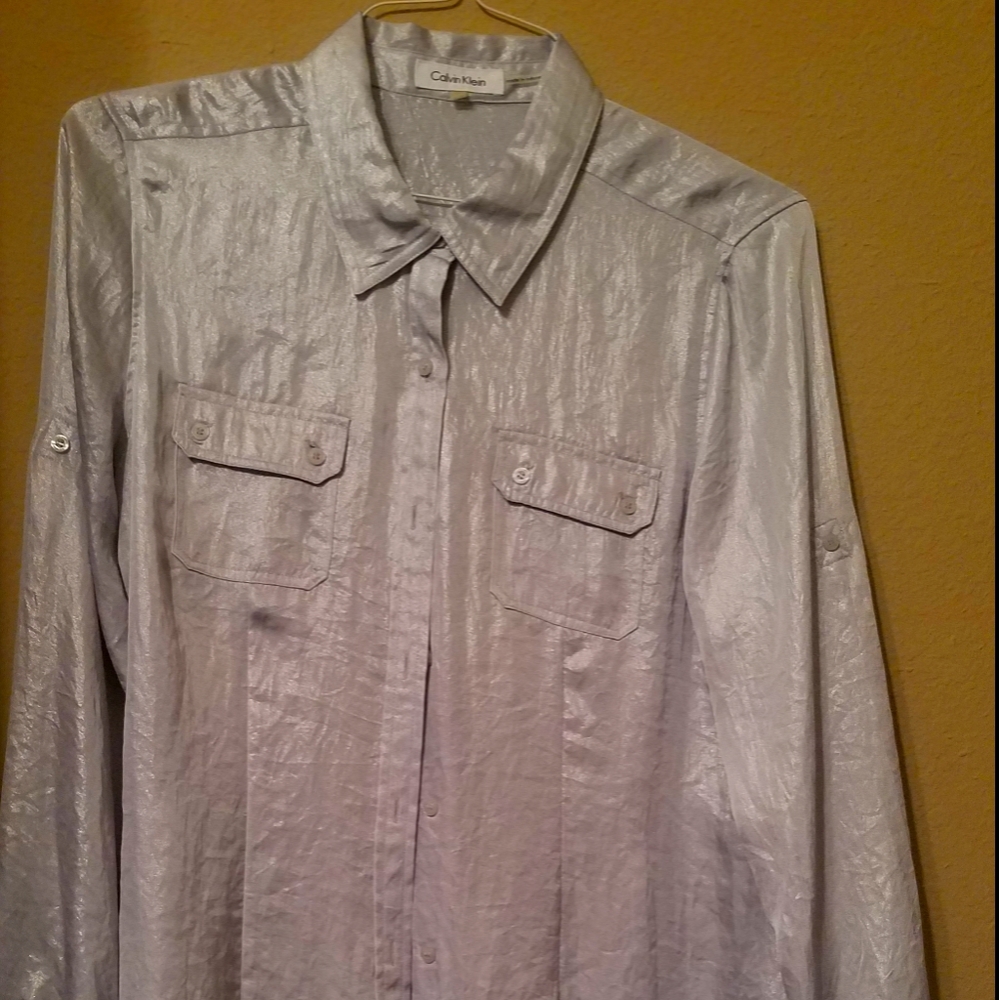 Silver Calvin Klein top